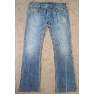Diesel Jeans Zatiny Mens 37x33  Regular Bootcut Button Fly Medium Wash Cotton